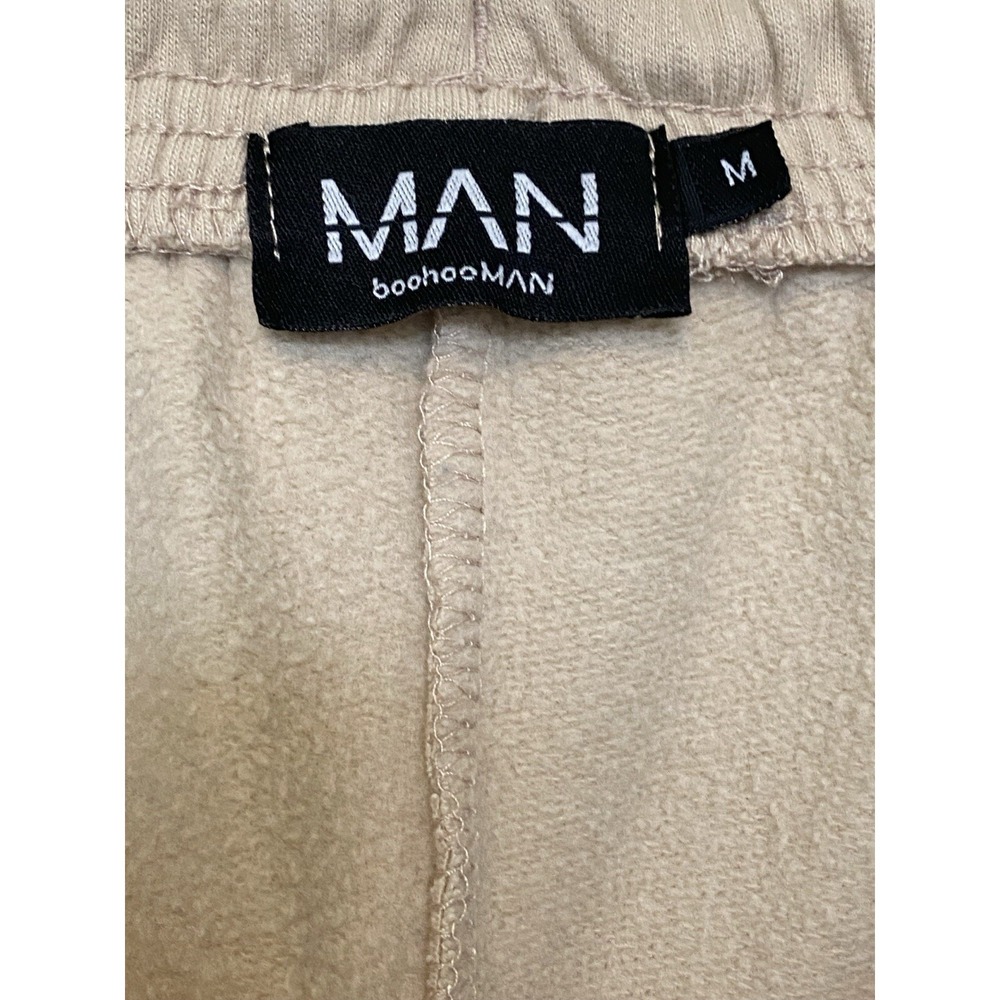 Boohoo Man Skull Sweatpant Medium Tan Regular Fit Chicago Varsity Jogger Rare - Picture 3 of 16